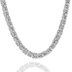 Big Daddy: Big Daddy 8MM Byzantine Link Silver Steel Chain
