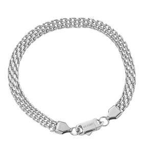 Big Daddy: Big Daddy 6MM Silver Flat Herringbone Bracelet