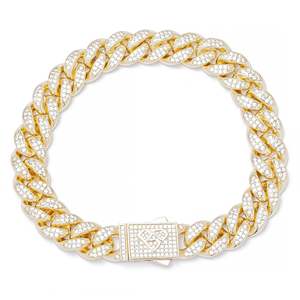 Big Daddy 12MM Gold Diamond Cuban Link Bracelet