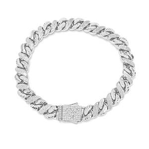 Big Daddy: Big Daddy 10MM Sandblast Diamond & Steel Bracelet