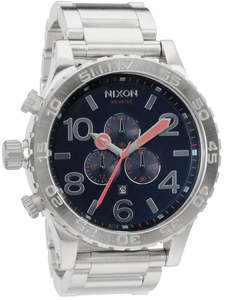 Nixon 51-30 Navy Blue Dial Silver Men's Watch A083-307