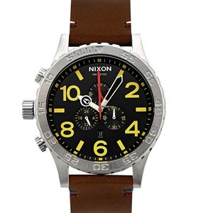 Nixon: Nixon 51-30 Chrono Black Dial Brown Leather Men's Watch A124-019
