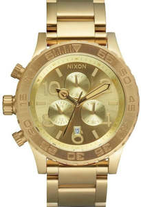 Nixon 42-20 Chrono Champagne Dial Gold Tone Men's Watch A037-502