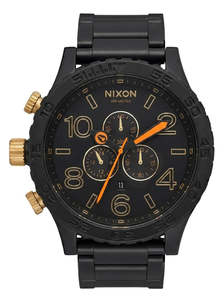 Nixon: Nixon 51-30 Chronograph Matte Black & Gold Men's Watch A083-1041