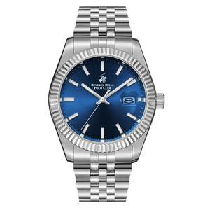 Lee Cooper: Beverly Hills Polo Club Blue Dial Silver Date Watch - BP3018X.390