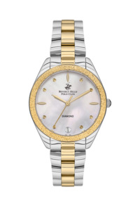 Lee Cooper: Beverly Hills Polo Club Mother Pearl Two-Tone Diamond Watch BP3564C.220