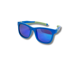Te Ra Sunglasses: Hau Mirrored Blue+Green