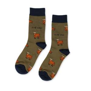 Bamboo Socks: Save the Green Highland Cow Bamboo Socks