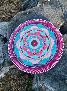 Craft Bucket: "Serene Symphony: A Celestial Tapestry of Pink, Blue, and Silver"wall paintings