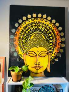 Craft Bucket: Original Acrylic Painted and Hand Drawn Mandala Buddha Wall Paintings