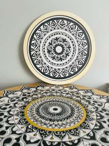 Craft Bucket: "Monochrome Harmony: Magic of Handcrafted Mandala" Home Decor Paintings