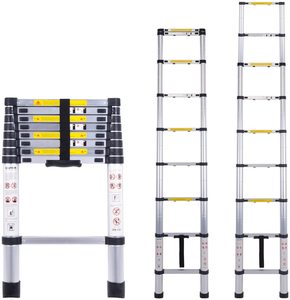 Ladder Telescopic Aluminium Extension Ladder 1m-2.6m