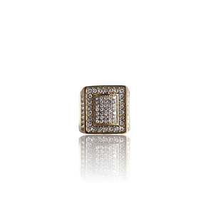 Big Daddy: Big Daddy Iced Pave Square Gold Ring