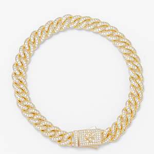 Big Daddy 8MM Bling Cuban Gold Iced Out Bracelet