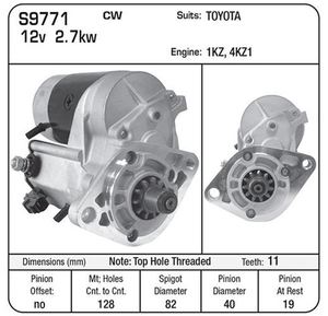 Products: TOYOTA HILUX HIACE 1KZ 2.7 KW STARTER MOTOR A/M - SmartParts