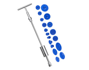 Dent Removal: T-bar Dent Repair Puller Kit with Glue Tabs Suction Cup