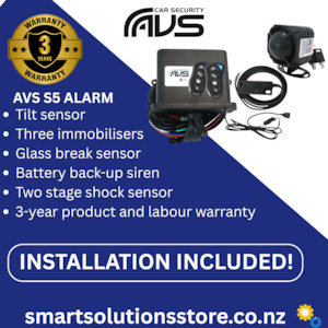 AVS Car Alarm With Installation AVS S5 AS/NZS STANDARDS CERTIFIED ALARM / IMMOBILISER