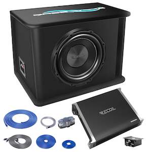Recoil RS12K Single 12inch Complete Subwoofer and Amplifier Bass Package 4AWG Wiring Kit