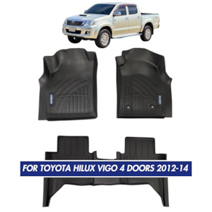 Nordvik Heavy Duty Floor Liners Kit For Toyota Hilux Vigo 4 Doors 2005-15