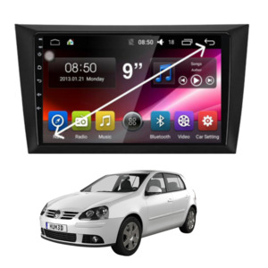 Daiko PRO Car Stereo Wireless Carplay Android Auto For Volkswagen Golf 2009-13