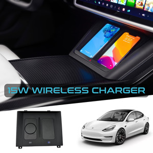 Car: Wireless Charger For Tesla Model 3/Y 2019-2024 15W Fast Charging For Mobile Phone