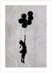 Kids Room: Girl Flying with Balloons