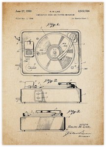 Record Player Patent Vintage