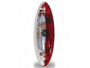 Lighting: Jokon Side Marker Light SPL2010 Red/Clear Oval - White Mounting Frame
