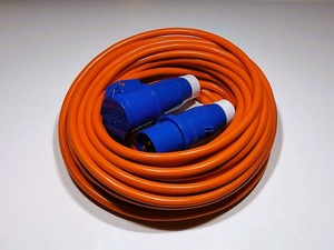 Power Leads: 20 Meter 1.5mm Orange 16A Power Lead IP44 or IP67