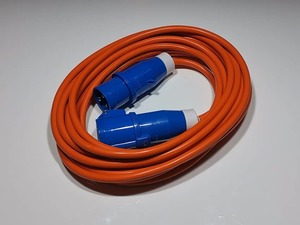 Power Leads: 15 Meter 1.5mm Orange 16A Power Lead IP44 or IP67