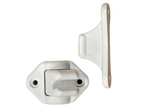 Door Step Hatches: Door Catch Wedge Swivel - White