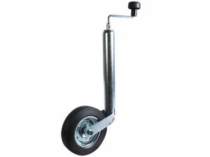 Chassis Leveling: Jockey Wheel Steel Rim Solid Rubber Wheel 220 x 65mm 48mm Shaft 180kg