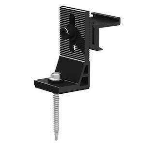 Brands We Represent: PV-ezRack SolarRoof, Tin Interface A with ezClick Connection, Black Anodized