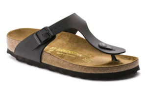 Birkenstock Shoes: BIRKENSTOCK GIZEH BIRKO FLOR BLACK REGULAR