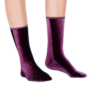 Velvet Ankle Socks | Plum