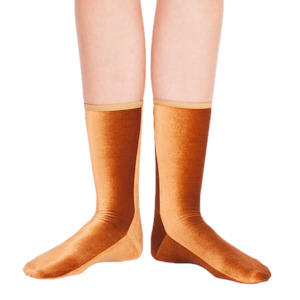 Simone Wild: Velvet Ankle Socks | Gold