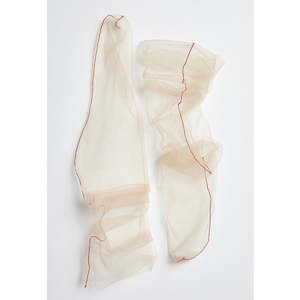 Superfine Tulle Socks | Tan/Red