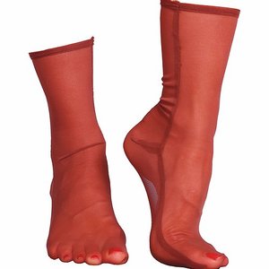 Socks: Net Ankle Socks | Cherry