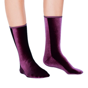 Socks: Velvet Ankle Socks | Plum