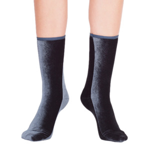 Socks: Velvet Ankle Socks | Anthracite