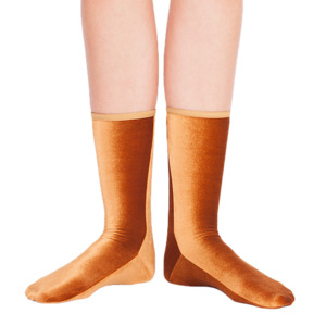 Socks: Velvet Ankle Socks | Gold