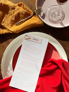 Stacey Menu with Guest Tag