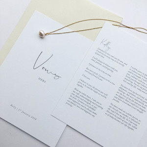 On The Day: *Personalised* Vow Cards