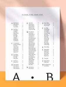Alice Seating Plan Sign