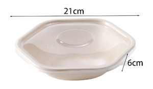 Lid: Bio degradable Hexagonal Bowl Lid