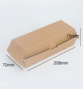 Hamburger Box: Corrugated Paper Hot Dog Box/Hamburger box. (Special) 0.27/box