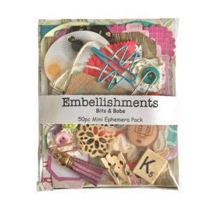 Bits & Bobs Embellishments – (50 piece mini ephemera pack)