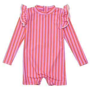 Baby: Stripy Sunset Sustainable LS Sunsuit