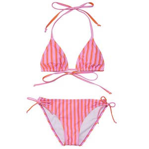 blooming-sunset: Stripy Sunset Sustainable Triangle Bikini