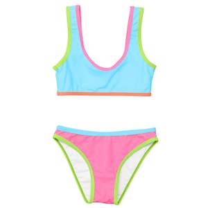 citron-zest: Candy Colorblock Crop Bikini